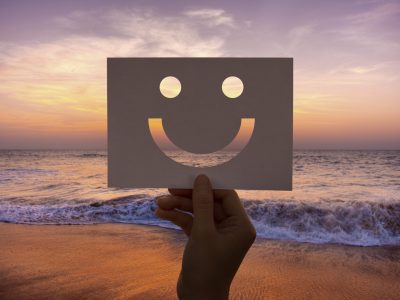 Happines cheerful perforated paper smiley face